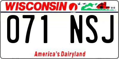 WI license plate 071NSJ