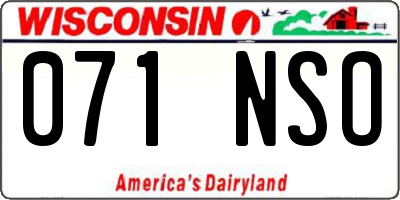 WI license plate 071NSO