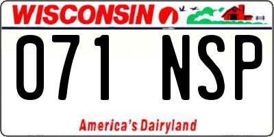 WI license plate 071NSP