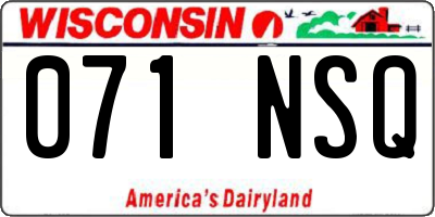 WI license plate 071NSQ