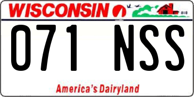 WI license plate 071NSS
