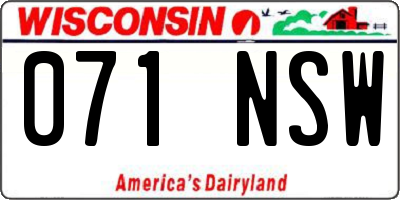 WI license plate 071NSW