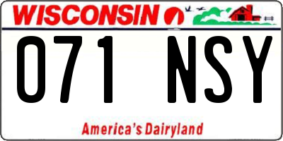 WI license plate 071NSY