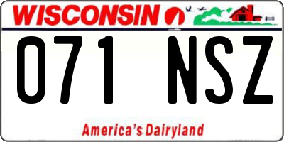 WI license plate 071NSZ