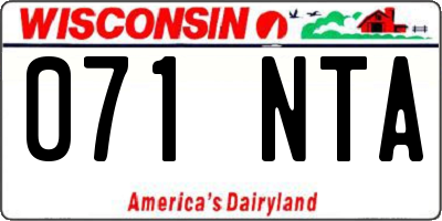 WI license plate 071NTA