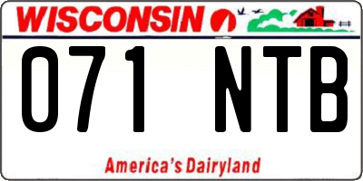WI license plate 071NTB