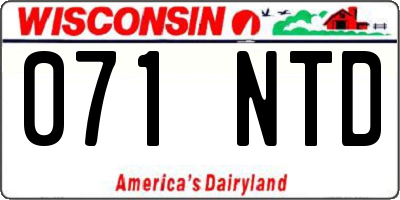 WI license plate 071NTD