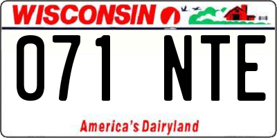 WI license plate 071NTE