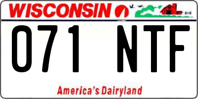 WI license plate 071NTF