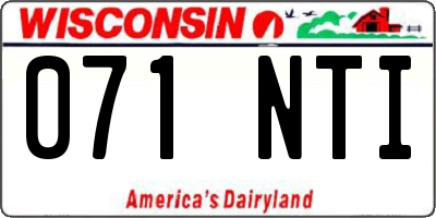 WI license plate 071NTI