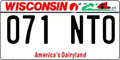 WI license plate 071NTO