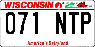 WI license plate 071NTP