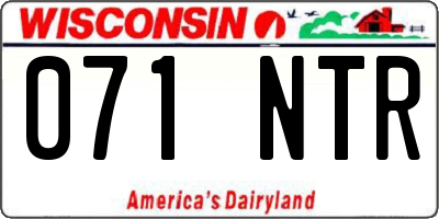 WI license plate 071NTR