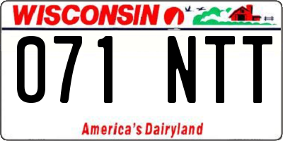 WI license plate 071NTT