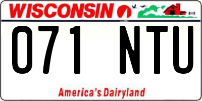 WI license plate 071NTU