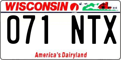 WI license plate 071NTX