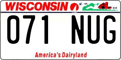 WI license plate 071NUG