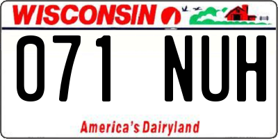 WI license plate 071NUH