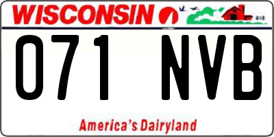 WI license plate 071NVB
