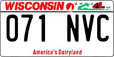 WI license plate 071NVC
