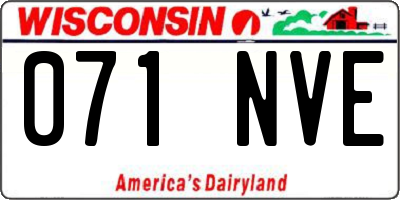 WI license plate 071NVE