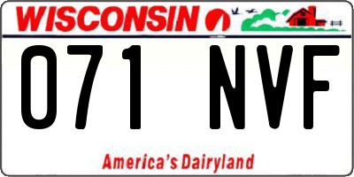 WI license plate 071NVF