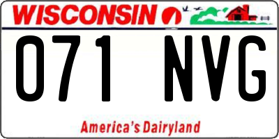 WI license plate 071NVG