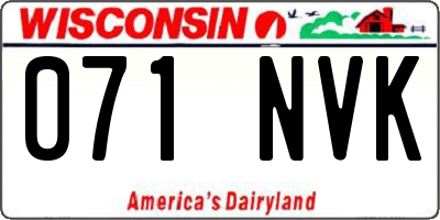 WI license plate 071NVK