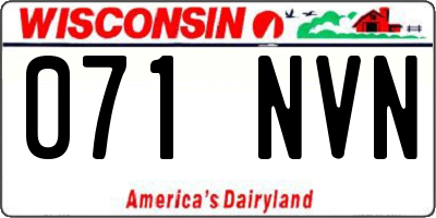 WI license plate 071NVN
