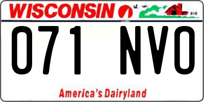 WI license plate 071NVO