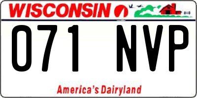 WI license plate 071NVP