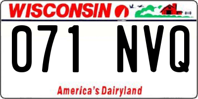 WI license plate 071NVQ