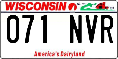 WI license plate 071NVR