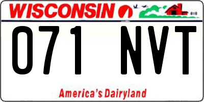WI license plate 071NVT