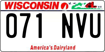 WI license plate 071NVU
