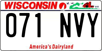 WI license plate 071NVY
