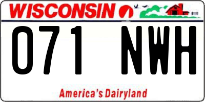 WI license plate 071NWH