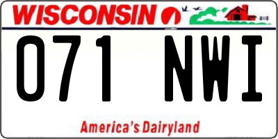 WI license plate 071NWI
