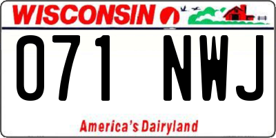 WI license plate 071NWJ
