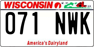 WI license plate 071NWK