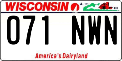 WI license plate 071NWN