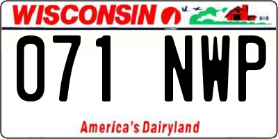 WI license plate 071NWP