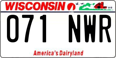 WI license plate 071NWR