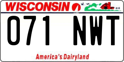 WI license plate 071NWT