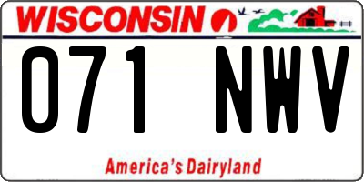 WI license plate 071NWV