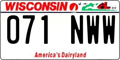 WI license plate 071NWW