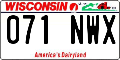 WI license plate 071NWX