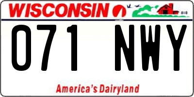 WI license plate 071NWY