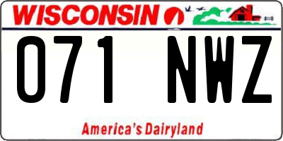 WI license plate 071NWZ