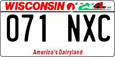 WI license plate 071NXC